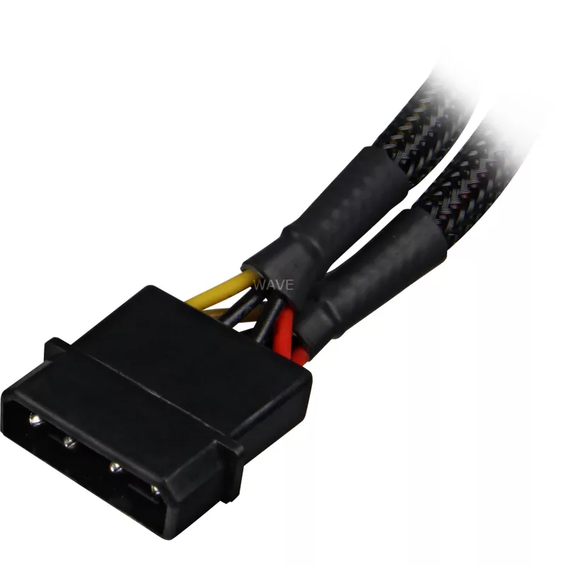 Sharkoon SATA Y toiteadapter, 4P Molex, 0,15 m, must - digitaal-/andmeside - toiteplokk