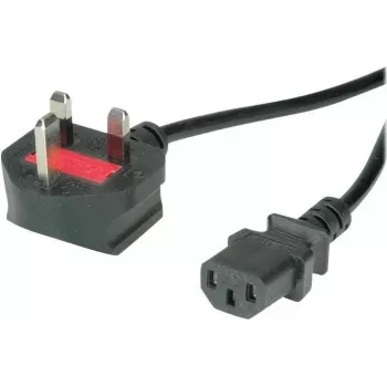 VALUE - toitekaabel - BS 1363 (M) nurgaga IEC 60320 C13 sirge - AC 250 V - 10 A - 1,8 m - must