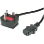 VALUE - toitekaabel - BS 1363 (M) nurgaga IEC 60320 C13 sirge - AC 250 V - 10 A - 1,8 m - must