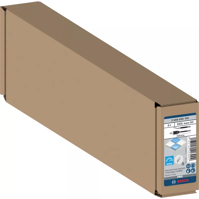 Bosch PRO SDS-max-5C plaadimeisel, 50 x 300 mm, 5 tk