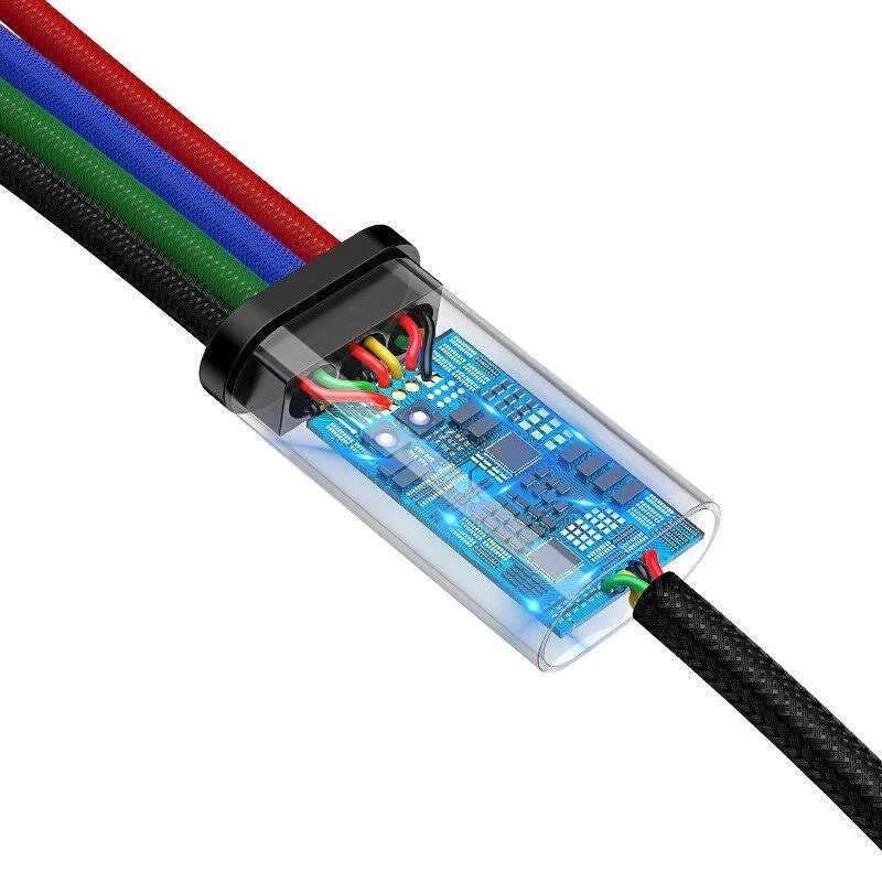 Baseus Fast 4in1 2xUSB-C / Lightning / Micro 3.5A 1.2m USB-kaabel (must)