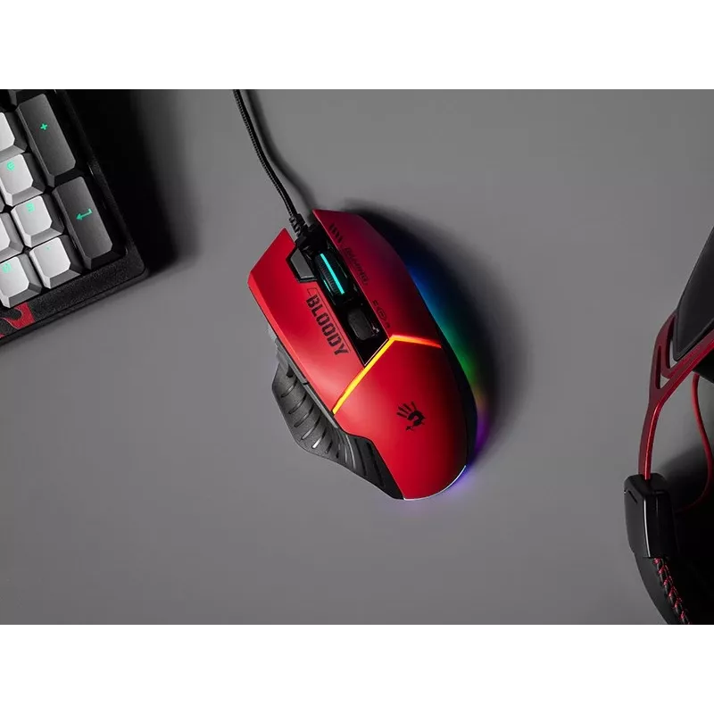 Gaming hiir A4Tech Bloody W95Max — right-hand, wired USB, 12000 DPI, 1 ms, 250 ips, 50M clicks, 146 g