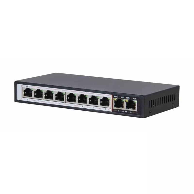 Extralink PoE kommutaator CERES 8x 100Mb/s PoE/PoE+, 2x RJ45 üleslink 100Mb/s, 96W