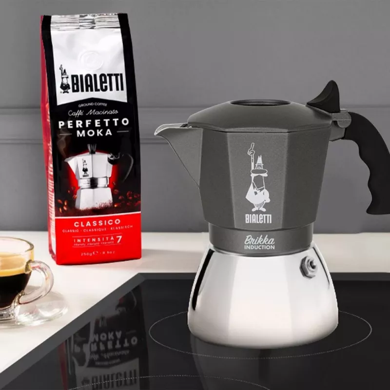 Kohvimasin BIALETTI BRIKKA INDUCTION 4TZ 180 ml Antratsiit, Hõbe