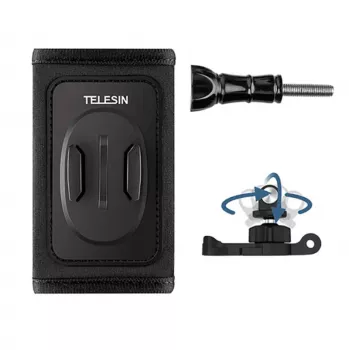 Seljakoti rihmakinnitus Telesin GP-BPM-005 360° J-konks GoPro/Osmo Actionile — reguleeritav klõpsatav kinnitus õlarihmadele