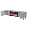 TV-kapp cama meble LUCCA 180x40x59 cm, kašmiirvärvi pealispind, must kamin
