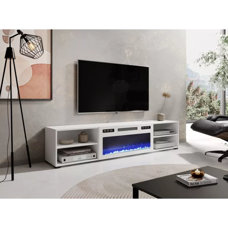RTV-kapp POLO 180x33x39 valge + kamin valge