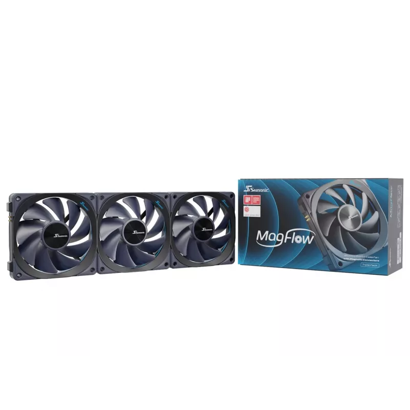 Seasonic MagFlow 1-Fan Kit arvuti korpuse ventilaator 12 cm must 1 tk
