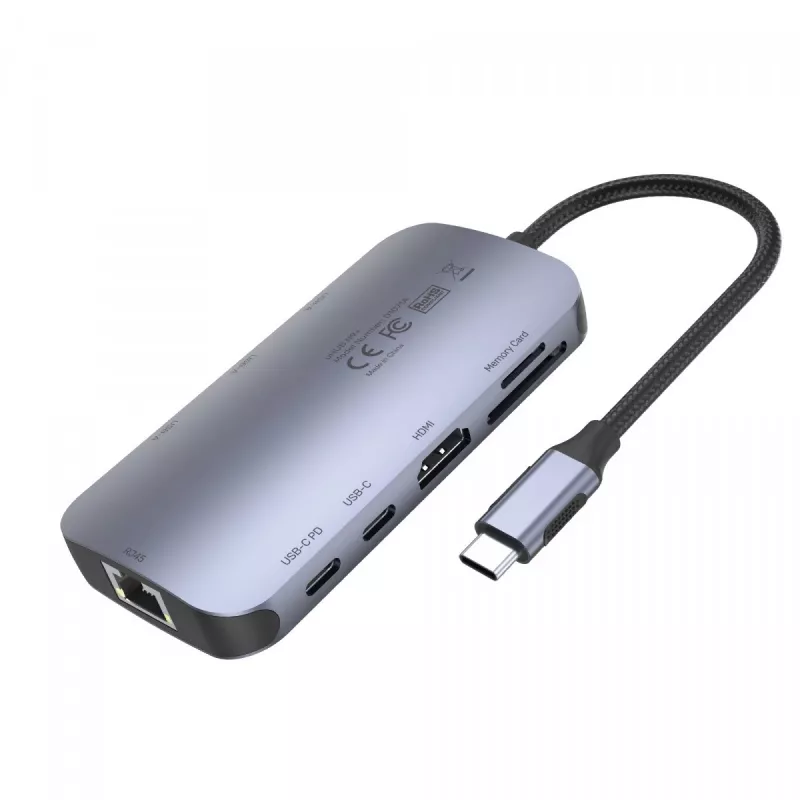 UNITEK D1071A liidesejaotur USB 3.0 SuperSpeed 5 Gb/s hõbedane