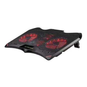 Sülearvuti jahutusalus ESPERANZA EGC102 — 4 ventilaatorit, USB-toitega, 2 kõrgusasendit, must, 415×305×27 mm