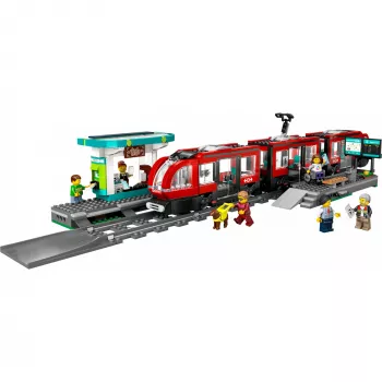 LEGO City linna trammi- ja jaama rollimängu ehituskomplekt lastele mängutrammiga, kingitus poistele ja tüdrukutele alates 7. eluaastast, kes armastavad sõidukeid
