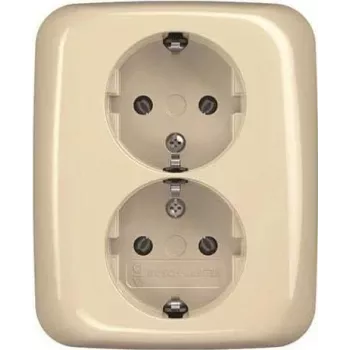 BUSCH JAEGER BJ 202 EUJ-212 SCHUKO topeltpistikupesa täiskatteplaat