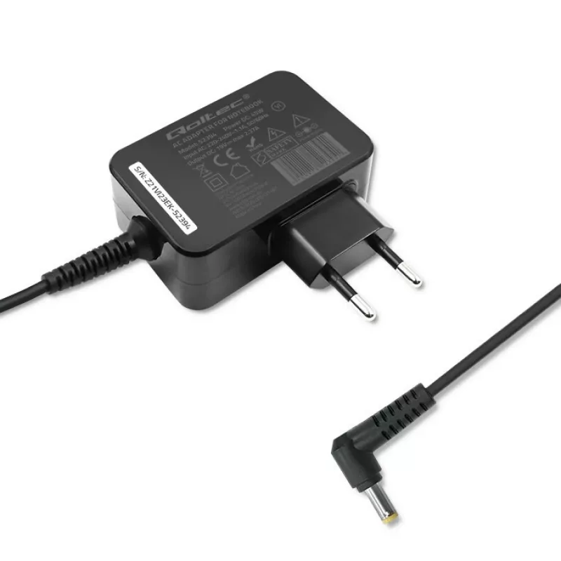 Toiteadapter QOLTEC 45W 19V 2.37A pistikuga 5,5x1,7 mm
