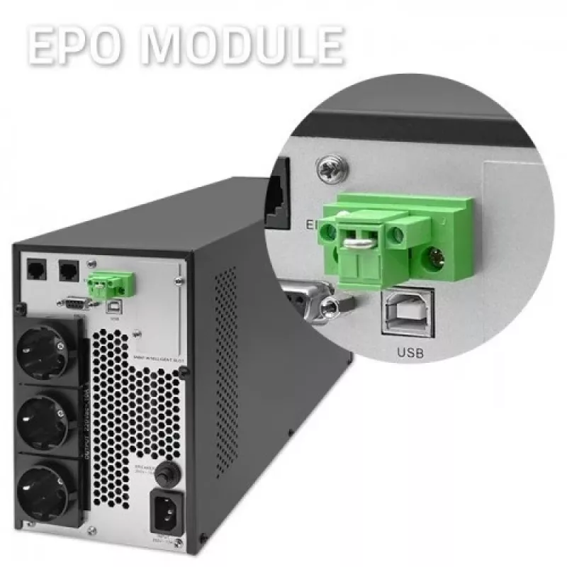 Qoltec 52281 katkematu toiteallikas (UPS) topeltmuundusega (Online) 2 kVA 2000 W 3 pistikupesaga