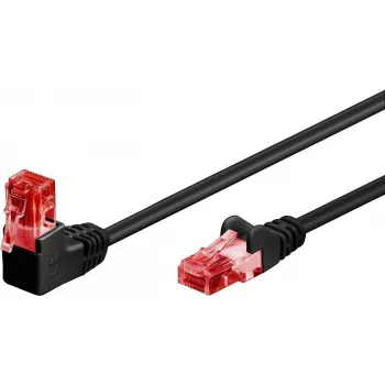 Goobay CAT 6 paigalduskaabel 1x 90° nurgaga, U/UTP, must, 5 m – riivi ülaosa, CCA vase segu (51518)