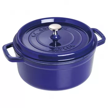 Staub 24 cm ümmargune malmkookott tumesinine