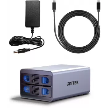 Väline SATA HDD/SSD korpus Unitek S1308A01-EU 2,5-tollistele ja 3,5-tollistele kõvaketastele, kuni 40 TB