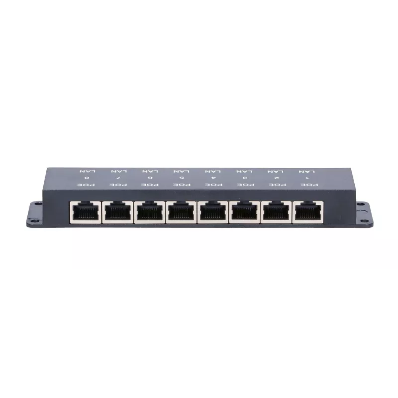 Extralink 8-pordiline PoE-injektor, 8x 100 Mb/s RJ45