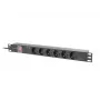 Rack PDU 19-tolline LANBERG PDU-06F-0200-IEC-BK 1U 10A 6× Schuko 2 m