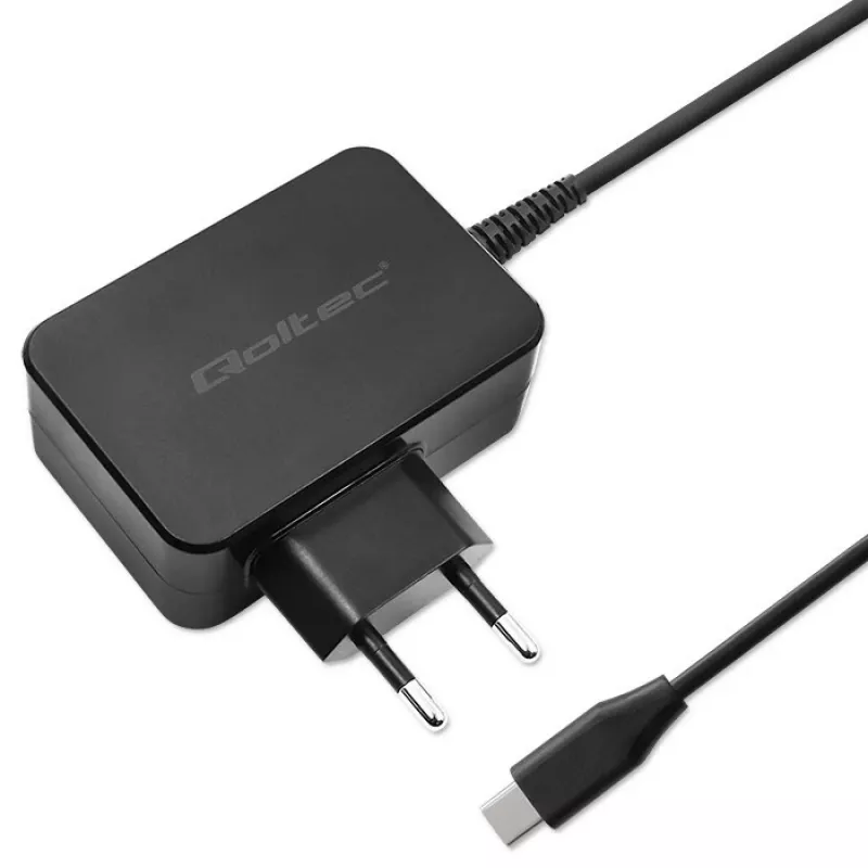 Toiteadapter QOLTEC 52384 GaN 30W väljund 5–20V USB laadija