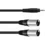 Heliadapterkaabel Omnitronic 1x 3.5 mm TRS-pistik kahele 3-kontaktilisele XLR-pistikule, 1,5 m (mudel 30225158)