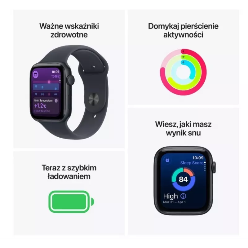 Watch SE 3 GPS+Cellular 44mm südaöö alumiiniumkorpuse ja südaöö spordirihmaga M/L
