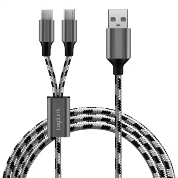 LogiLink CU0202 USB-kaabel USB 2.0 1,2 m USB A USB C/Micro-USB A hall