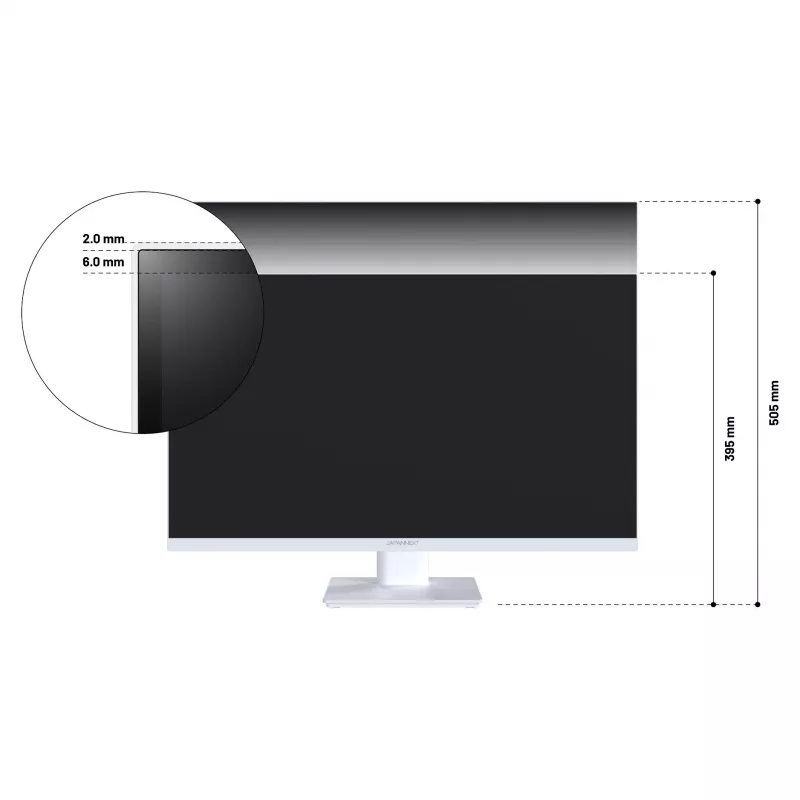 JAPANNEXT WQHD monitor 68,6 cm (27 inch) 2560x1440 pikslit, IPS-paneel, 8 ms, 75 Hz, AMD FreeSync, HDMI, DisplayPort (JN-IPS270WQHD75F-C65W-HSP-W)
