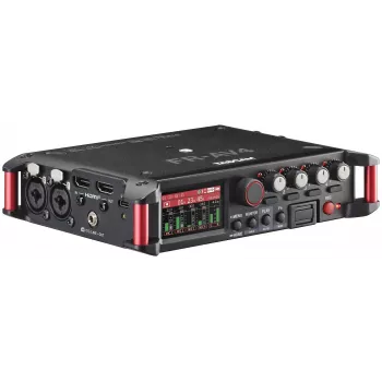 Kaasaskantav helisalvesti Tascam FR-AV4 — 6 kanaliga, 4 XLR kombosisendit + 2x 3,5 mm sisendit, 24/32-bitine, 48/96/192 kHz, MicroSD kuni 512 GB, USB-C, PD