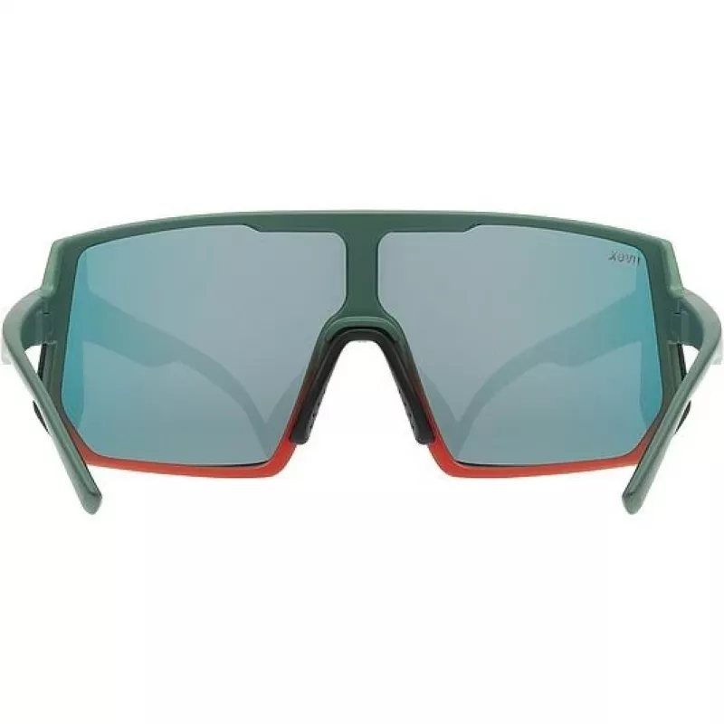 Mitmespordi prillid UVEX sportstyle 235 — Unisex, poolääreta raamiga, roheline/punane