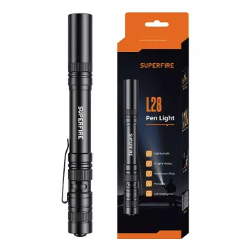 Taskulamp Superfire L28 — käeshoitav LED-tõrvik, 121 lm, 5 W