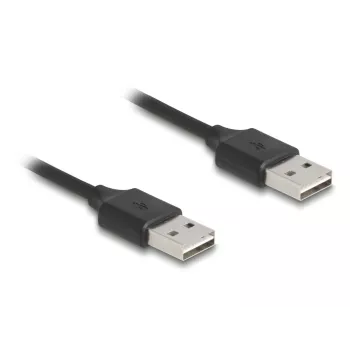 Spiraalkaabel DeLOCK EASY-USB 2.0 Type-A-pistik Type-A isasele 0,5 m kuni 0,8 m must