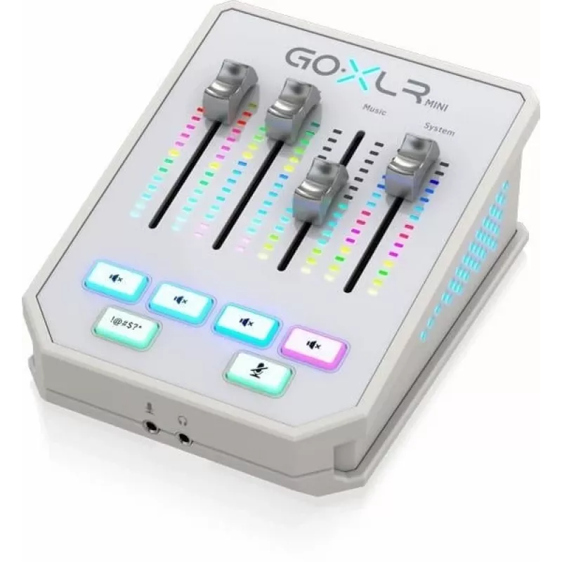 Audio Mixer TC-Helicon GO XLR Mini-WH valge — kompaktne USB vokaal-/liidesmikser striimimiseks