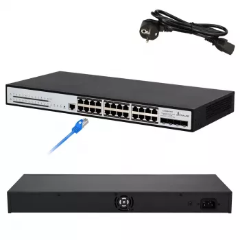 Mäluvoog Extralink Chiron Pro 24x RJ45 1000Mb/s PoE 4x SFP+ L3 370W
