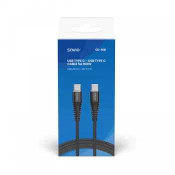 Savio CL-160 USB-kaabel 2 m USB 2.0 USB C - USB C must