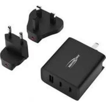 Ansmann USB-laadija reisilaadija TC315 / 3 A / 15,5 W / 3 porti USB-laadija 15,5 W USB-A pistikupesa Smart IC must siseruumidesse (1001-0178)