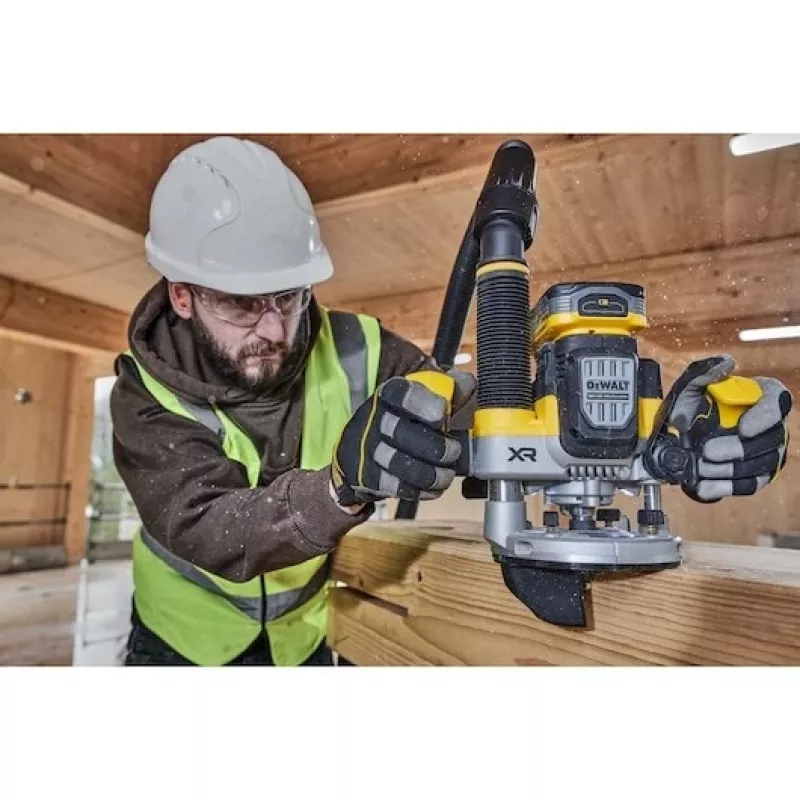 Põrandafrees DeWalt DCW620NT-XJ, akuga, harjadeta, 18V, 1600W väljund, 11–23k p/min, 12,7 mm padrun, tolmutoru, LED, 3,6 kg, karp