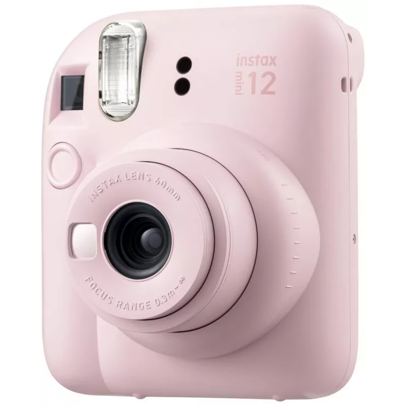 Kiirtrükiga kaamera Fujifilm Instax Mini 12 Roosa — pilt 86×54 mm, film 62×46 mm, fookuskaugus 60 mm