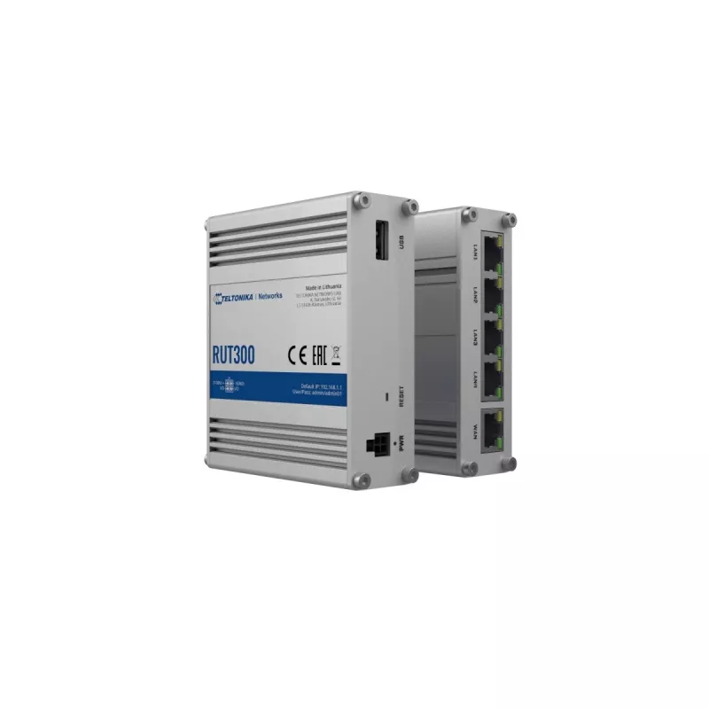 TELTONIKA RUT300 Tööstuslik juhtmega ruuter 5X RJ45 100MB/s