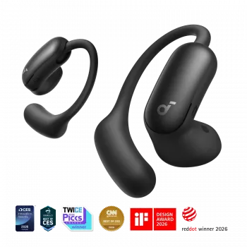 Anker Soundcore AeroFit 2 Pro tõelised juhtmevabad kõrvaklapid, mattmust, ANC, Bluetooth 6.1