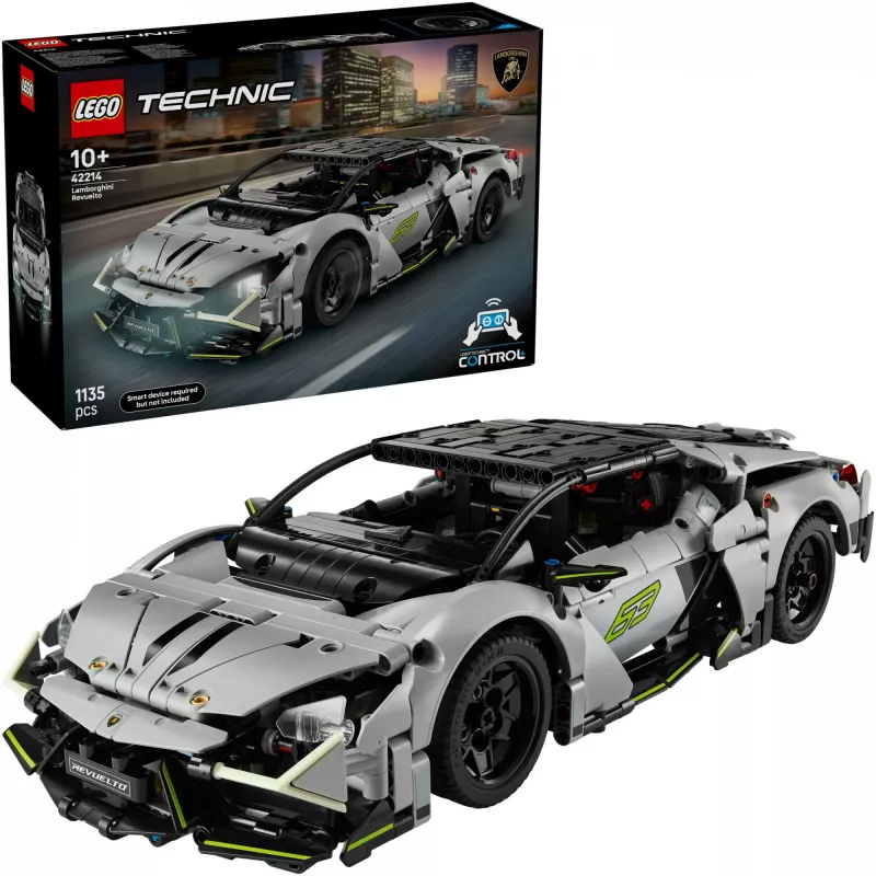 LEGO Technic Supercar Lamborghini Revuelto 42214 — 1:10 mõõtkavas detailne mudelikomplekt, 1135 tükki