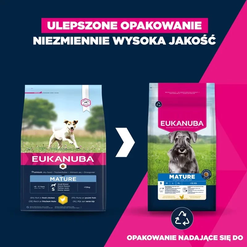 Kuiv koeratoit EUKANUBA Mature Small Chicken 3 kg — täiskasvanud väikest tõugu koertele
