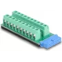 Kaabli soovahetaja DELOCK 67191 — 19-kontaktiline USB-pistikupesa 20-kontaktilisele klemmiplokile, must/roheline