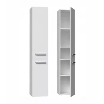 Vannitoa hoiukapp Top e shop NEL II BIEL — eraldiseisev, 5 riiulit, 310×300×1740 mm, valge