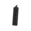 Lanberg, pikendusjuhe, PS0-04E-0150-BK toiteplokk 4 AC-pistikupesaga siseruumidesse, must (4x, CEE 7/5, 1,50 m)