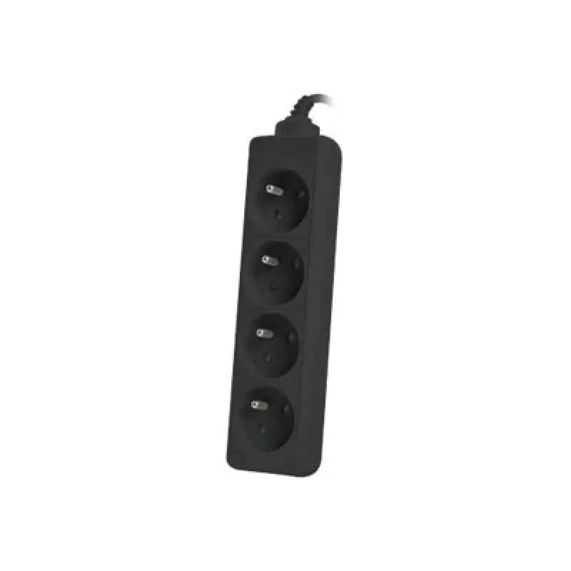 Lanberg, pikendusjuhe, PS0-04E-0150-BK toiteplokk 4 AC-pistikupesaga siseruumidesse, must (4x, CEE 7/5, 1,50 m)