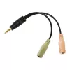 LogiLink - Audioadapter - Mini-Phone 3,5 mm, 4-kontaktiline (M) - Mini-Phone Stereo 3,5 mm (W) - 15cm - Must (CA0021)