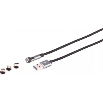 Magnetiline USB-A 3-ühes kaabel ShiverPeaks 14-19011 — 540° pööratav 7-kontaktiline, 2,0 m