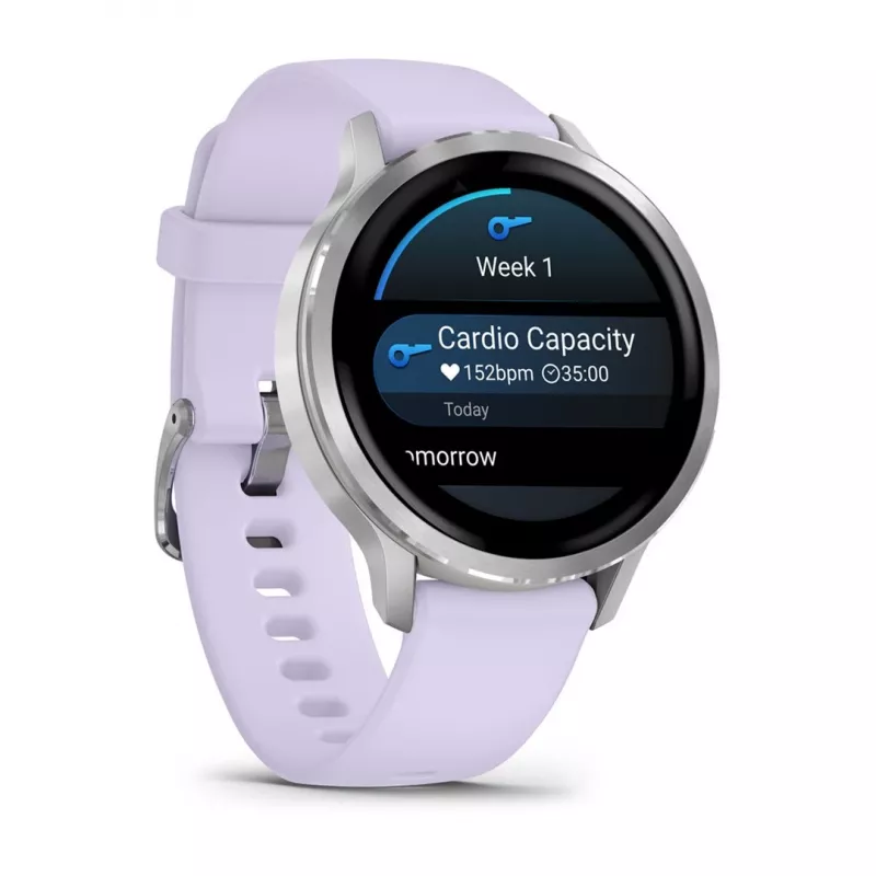 Garmin Venu 4 3,05 cm (1,2) AMOLED 41 mm Digitaalne 390 x 390 pikslit Puuteekraan Hõbedane Wi-Fi GPS (satelliit)