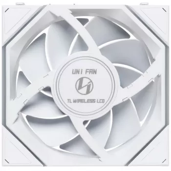 Lian Li UNI FAN TL Wireless LCD 120 Valge — 120 mm PWM-ventilaator juhtmevaba LCD-kontrolleriga